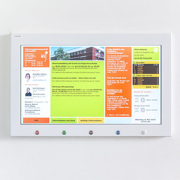 Infodisplays für die Wohnungs­­genossen­schaft Johannstadt eG